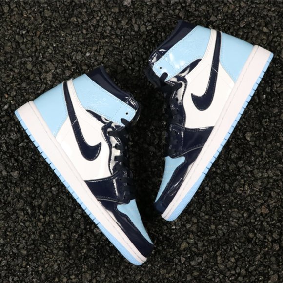 air jordan 1 retro high white university blue black